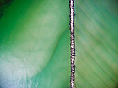 Aerial view of Nantucket jetty near harbor entrance, Nantucket, Massachusetts, USA