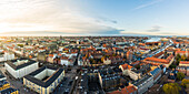 Copenhagen, Hovedstaden, Denmark, Northern Europe. High angle view of Copenhagen