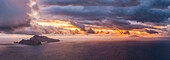 Capri, Napoli, Campania, Italy, Storm over Capri island at sunset