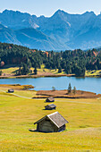 Gerold, Garmisch Partenkirchen, Bavaria, Germany, Europe, Gerold in autumn season, Karwendel range in the background