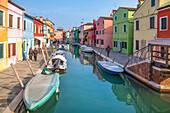 colorful houses in Burano, Venice, Veneto, Italy