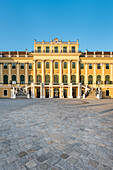 Vienna, Austria, Europe. The Schönbrunn Palace and the parade court at sunrise