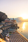 Atrani,Amalfi coast,Salerno province,Campania,Italy View of the small village of Atrani during the sunrise
