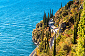 Gardesana Occidentale scenic route, Lake Garda, province of Brescia, Lombardy, Italy