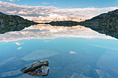 Brenta dolomites view from Lago Nero, Adamello Brenta natural park, Trento province, Trentino Alto Adige district, Italy, Europe