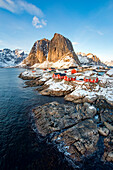 Hamnoy, Lofoten islands, Norway. winter view in a sunny day