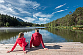 Fie / Völs, province of Bolzano, South Tyrol, Italy. The lake Fiè