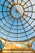 Milan,Lombardy,Italy The view of the dome of the Vittorio Emanuele gallery