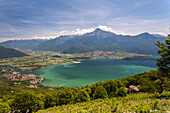 Lombardy, Italy, province of Como, Landscape of the Como lake, in the background Legnone peak e the Valtellina