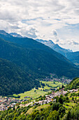 Walking along the paths of the Sun Valley Europe, Italy, Trentino region, Trento district, Sun valley, Ortisè city