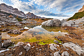Alpine lake on the Brenta Dolomites Europe, Italy, Trentino Alto Adige, Trento district, Non valley, Ville d'Anaunia