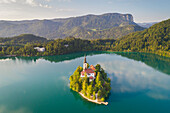 Bled Island and Lake Bled, Bled, Upper Carniolan region, Slovenia