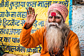 Sadhu (Indian Holy Man) in Varanasi, Uttar Pradesh, India, Asia