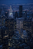 Blick von Aussichtsplattform des Empire State Building zum Chrysler Building, Manhattan, New York City, Vereinigte Staaten von Amerika, USA, Nordamerika