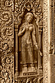 Devata Relief at Banteay Srei, Angkor Wat Temple, Cambodia, Asia