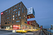Modern architecture of NH Hotel in Friedrichshain, River Spree, Berlin