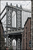 Brooklyn bridge, Dumbo, Sepia, New York , USA