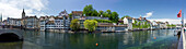 Panorama an der Limmat, Zuerich Schweiz