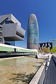 Torre Agbar, architect Jean Nouvel, Placa de les Glories Catalanes, Barcelona, Catalonia, Spain, Europe