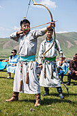 Archery at Naadam Festival, Mongolia, Central Asia, Asia