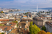 Town view from St. Peter's Cathedral, Geneva, Switzerland, Europe