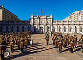 Changing of the Guard at La Moneda Palace, Plaza de la Constitucion, Santiago, Chile, South America