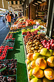 Shoppers at Fruit Stall in Pike Place Market, Belltown District, Seattle, Washington State, United States of America, North America