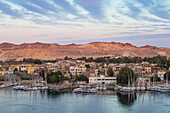 View of The River Nile and Nubian village on Elephantine Island, Aswan, Upper Egypt, Egypt, North Africa, Africa