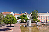 Praca Al Muthamid, cathedral, Silves, Algarve, Portugal, Europe