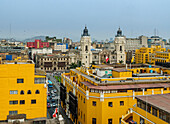 Old Town and Cathedral, elevated view, Lima, Peru, South America