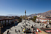 The Barkhor Square, Lhasa, Tibet, China, Asia