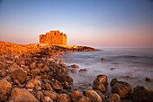 Paphos Castle with rocky shoreline, Paphos harbour, Cyprus, Mediterranean, Europe