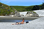 am Wharariki Beach, Cape Farewell, Südinsel, Neuseeland