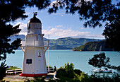 am Leuchtturm von Akaroa, Halbinsel Akaroa, Ostküste, Südinsel, Neuseeland