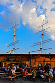 Pub at the harbor with live music, Stralsund, Ostseeküste, Mecklenburg-Western Pomerania, Germany