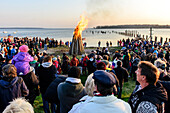 Easter bonfire at the Salzhaff Rerik, Ostseeküste, Mecklenburg-Western Pomerania, Germany