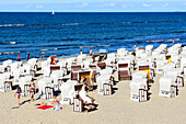 Beach chairs on the beach, Binz, Rügen, Ostseeküste, Mecklenburg-Western Pomerania, Germany