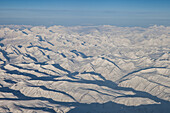 White Himalaya mountain range from above, India, Asia