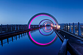 The Falkirk Wheel, connecting the Forth Clyde Canal to the Union Canal, Falkirk, Stirlingshire, Scotland, United Kingdom, Europe