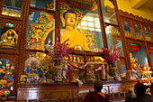 Buddha of the Karmapa temple, the Gyuto Tantric Monastery, Dharamsala, Himachal Pradesh, India, Asia