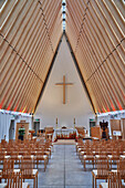 Cardboard Cathedral, the post-earthquake temporary replacement to the city's Gothic-revival cathedral opened in 2012, Christchurch, Canterbury, South Island, New Zealand, Pacific