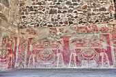 Wall Mural of the Jade Goddess (Thaloc), Palace of Tetitla, Teotihuacan Archaeological Zone, UNESCO World Heritage Site, State of Mexico, Mexico, North America