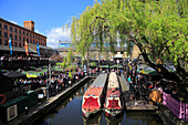 Camden Lock Market, Narrow Boats, Camden, London, England, United Kingdom, Europe
