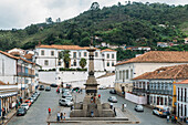 Tiradentes Square where the martyr Joaquim Jose da Silva Xavier was hanged in Ouro Preto, UNESCO World Heritage Site, Minas Gerais, Brazil, South America