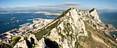 Looking north from O'Hara's Battery along the crest of the Rock, Gibraltar, Europe