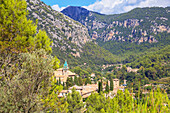View of Valldemossa village, Valldemossa, Mallorca (Majorca), Balearic Islands, Spain, Europe