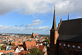 Blick von St. Georgen, Wismar, Ostseeküste, Mecklenburg-Vorpommern, Deutschland