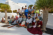 San Bartolomé, Folklore group dancing at the Casa Museo del Campesino, Farmhouse restored by César Manrique, Lanzarote, Canary Islands, Islas Canarias, Spain, Europe