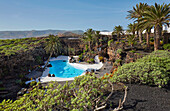 Pool, Jameos del Agua bei Arrieta, César Manrique, Lanzarote, Kanaren, Kanarische Inseln, Islas Canarias, Spanien, Europa