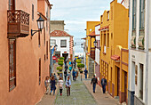 Street at Garachico and its port, Tenerife, Canary Islands, Islas Canarias, Atlantic Ocean, Spain, Europe
